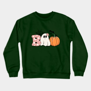 Boo Cute Halloween Ghoul Pumpkin Bats Crewneck Sweatshirt